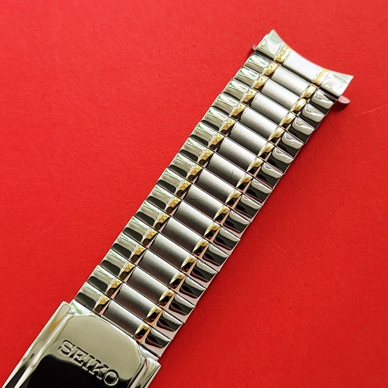 Seiko Watch Bracelet 20mm End Links Two Tone Expandable Stretch Band Adjustable gallery
