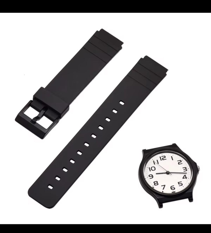 WATCH STRAP CASIO MQ-24 Black Resin 16mm PVC Rubber New Replacement Band
