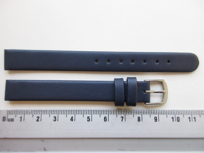 Vintage Blue XL untapered unstitched 12 MM leather watch band strap