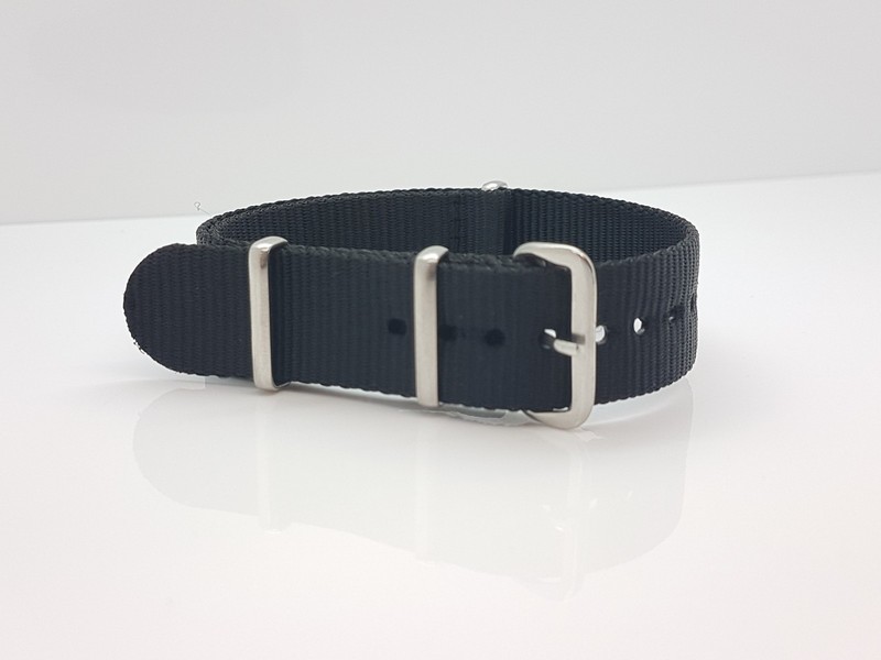 18mm Black Nylon Wrap Around Military Style Watch Bracelet Strap (N96) New