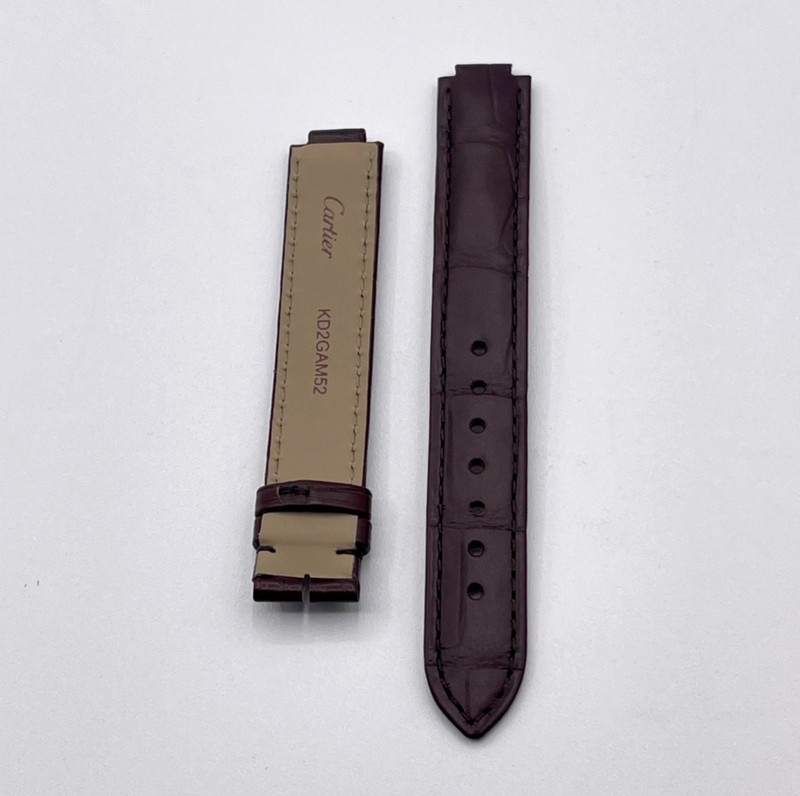Cartier Ballon Bleu Brown Alligator Leather Watch Strap KD2GAM52 14/14mm