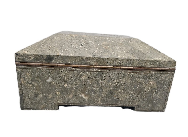 Tavola Oggetti Vintage 1980s Rectangular Marble Wood Lined Logo Jewelry Box RARE gallery