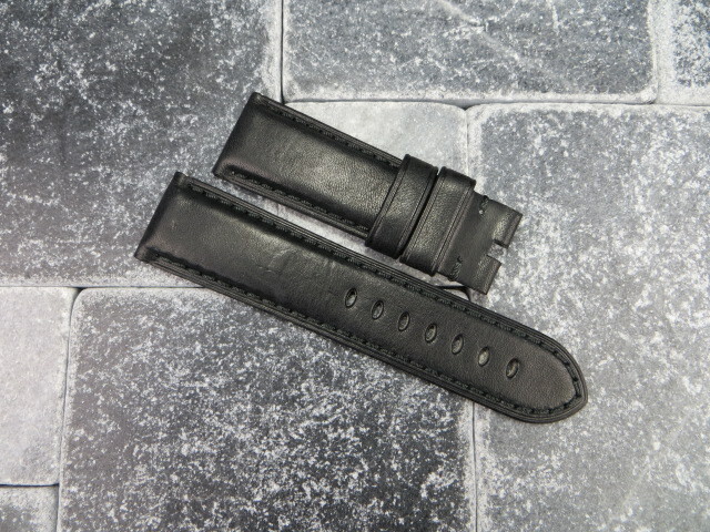 New 22mm Deployment Strap Soft Calf Leather Watch Band for PANERAI Gold Brown gallery