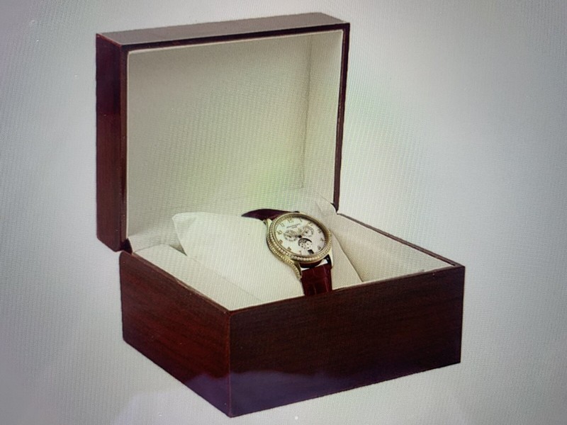 Red Premium Glossy Wooden Wrist Watch/Bangle Pillow Box Single Slot Display gallery