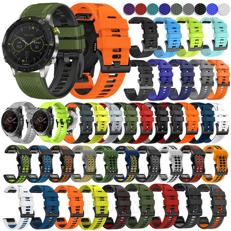 For Garmin Fenix 7S 7X 6 6S 6X Pro 5 5X 3HR Quick Fit Silicone Watch Band Strap