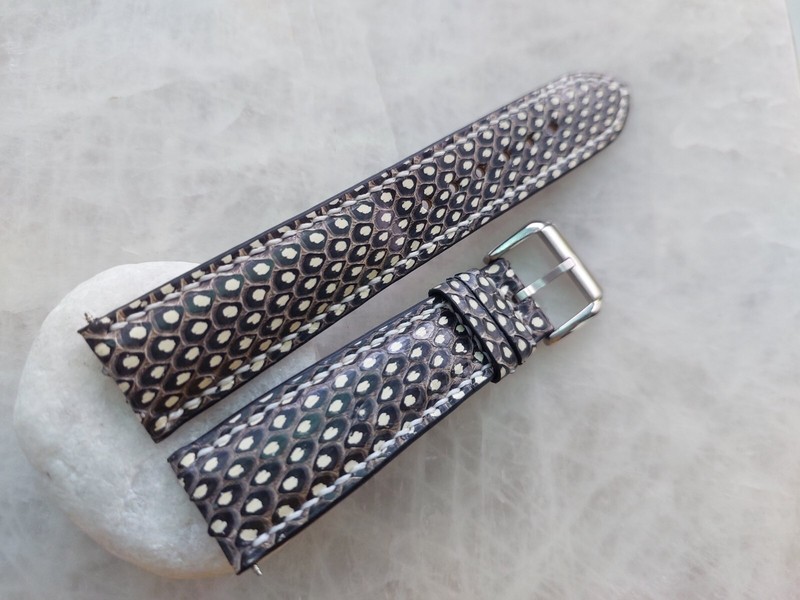 20mm/18mm Python Print Leather Watch Strap Band – All Colors