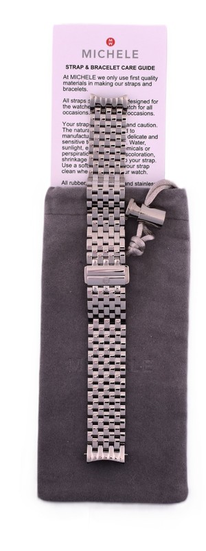 MICHELE Jetway 18MM Seven Link Stainless Steel Watch Band MS18DN235009 $345