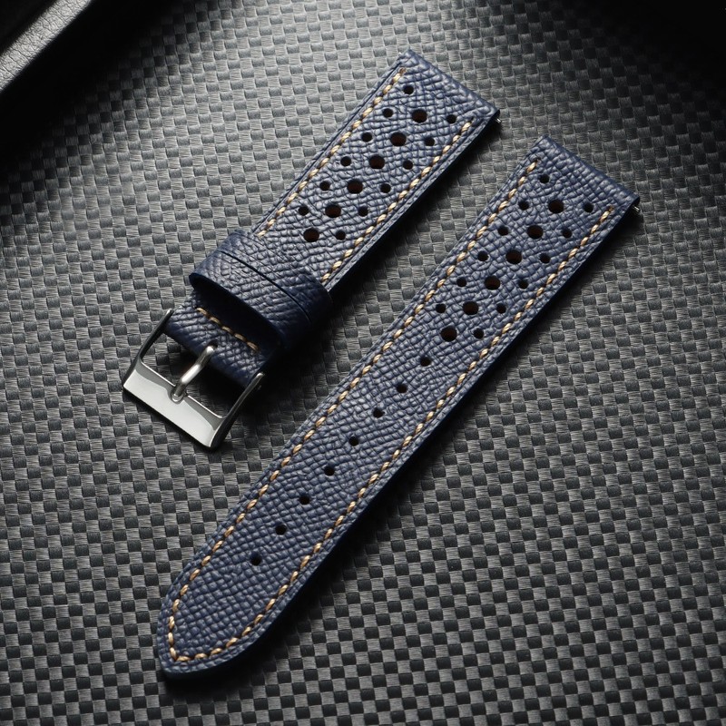 Vintage 70's Perforated Leather Rally Watch Band Quick Release 18/19/20/22mm gallery