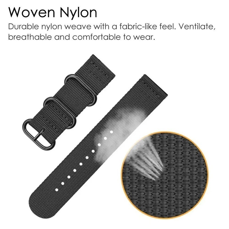 18mm 20mm 22mm Durable Military Woven Nylon Wrist Watch Band Quick Release Strap gallery