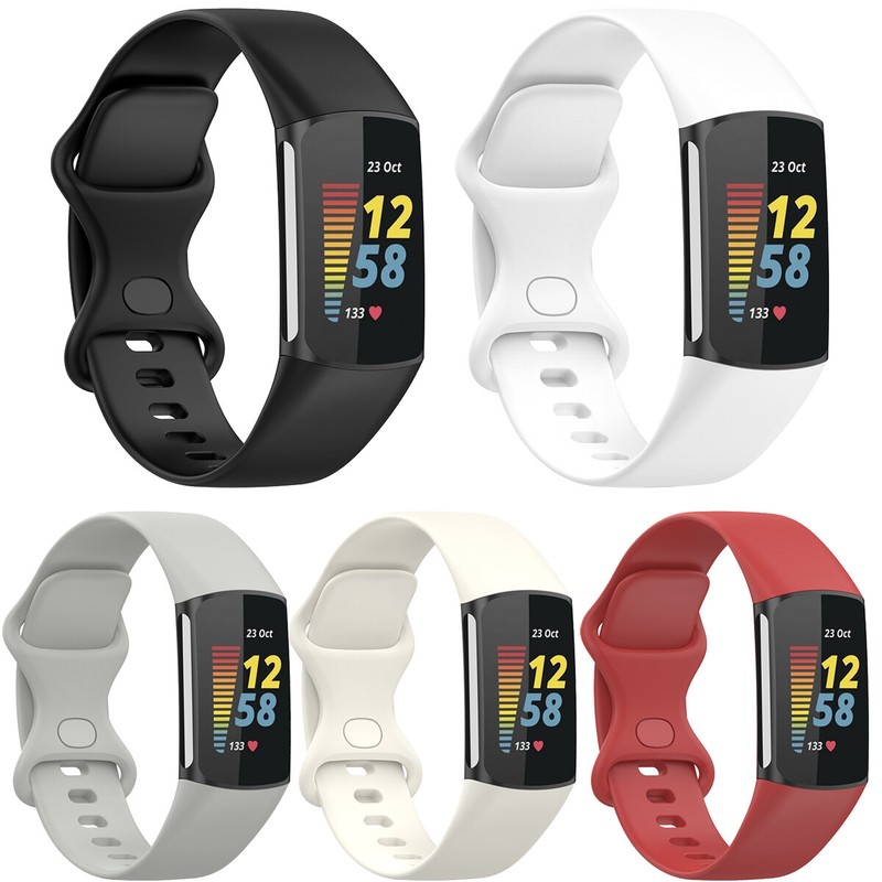 For Fitbit Charge 5 Sport Silicone Strap Smart Watch Band Replacement Wristband