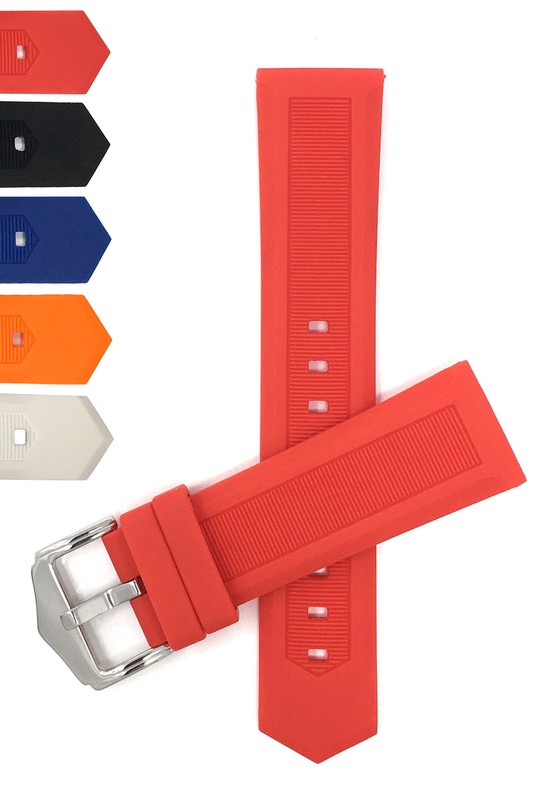 24mm Ribbed Silicone Watch Band for Invicta Lupah