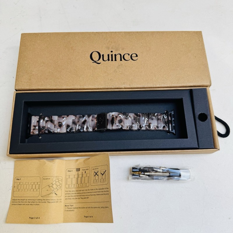 Quince Home Acetate Apple Watch Band Grey Tortoise 44-49mm