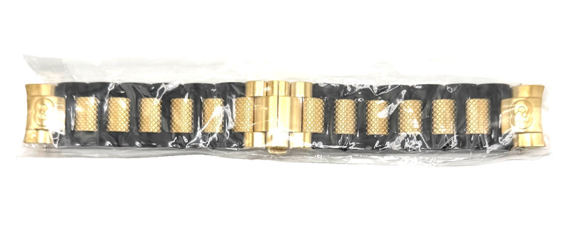 New Invicta Corduba 0478 Black & Gold Stainless Steel/Polyurethane 28mm Band