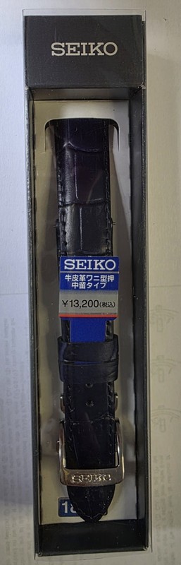 SEIKO Watch Band Cowhide Calf Leather Navy Blue D-Buckle Men’s Watch 18mm. New