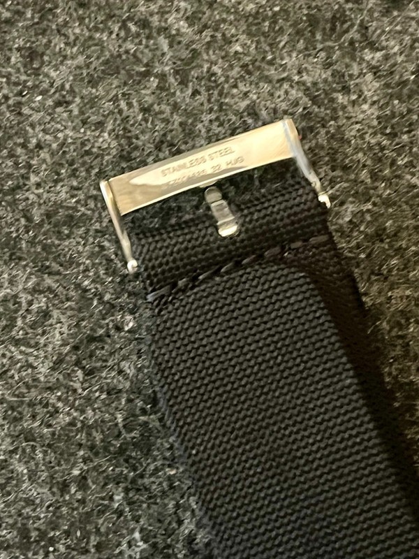 Authentic Omega Black Coated Nylon Heavy NATO Strap - 22mm - Omega Buckle gallery