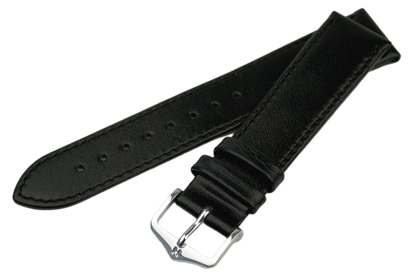 20MM Hirsch OSIRIS Calf Leather Watch Strap in Black Leather New MED 110/70mm gallery