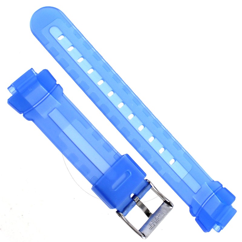 14mm Milano Transparent Blue Rubber Baby-G Ladies Watch Band Long LS 131320 gallery