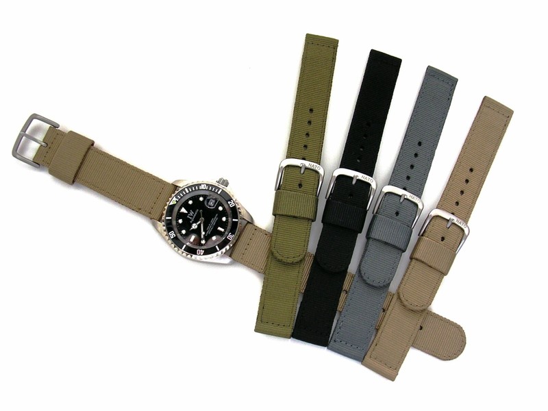 WWII 2pc Ballistic nylon Olive Drab army Khaki NATO military watchband strap USA gallery