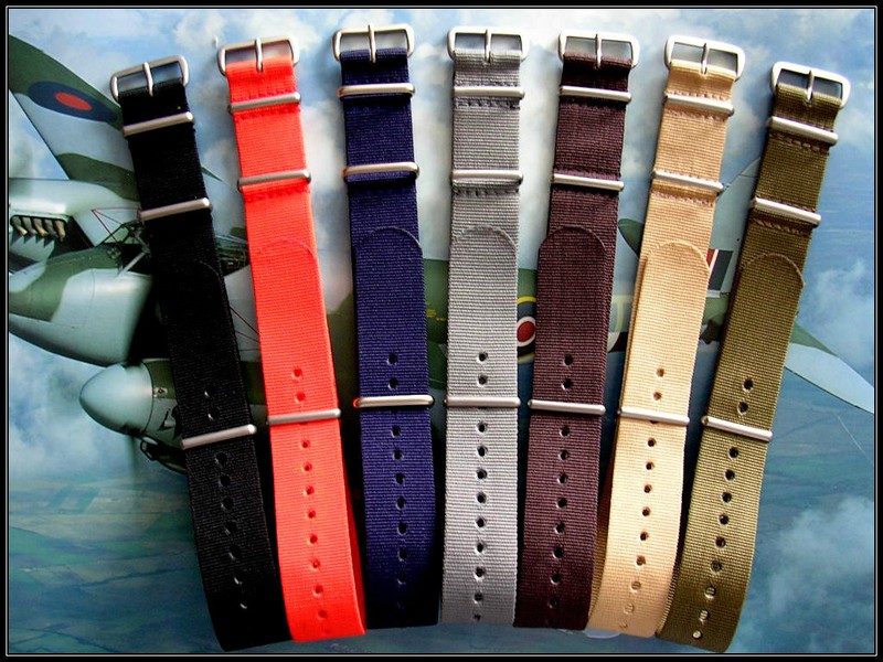 16mm Black NATO G10 Premium watchband strap MoD RAF Bonded IW SUISSE 18 20 22 24