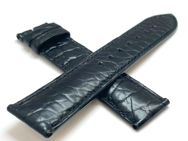 OEM MONTBLANC Genuine Alligator Matte Black 20mm Watch Strap No Buckle
