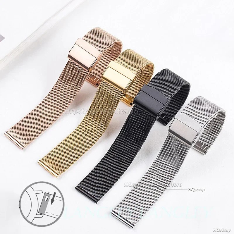 Stainless Steel Milanese Watch Strap 18–24mm Quick Release Mesh Bracelet UK gallery