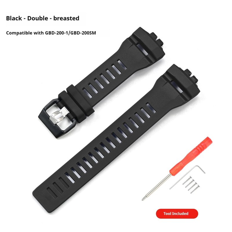 Replacement TPU Rubber Strap for Casio GBD-200-1/2/9 GBD-200SM/RD Waterproof