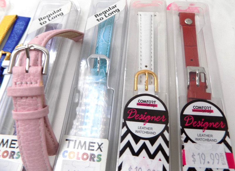 Lot of 10 New 12mm Watch Bands Leather Timex Pink Blue Yellow White Red New gallery