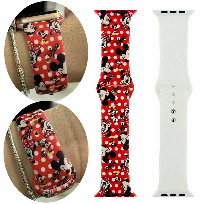 Cartoon Strap Disney Mickey Silicone Watch Band For iWatch Apple SE 2 9 8 7 6 54
