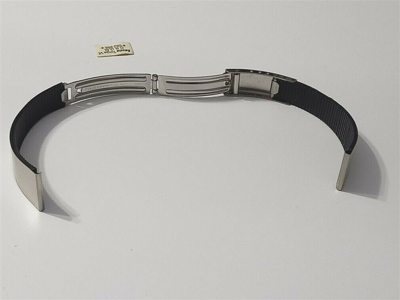 16 MM NOS 1970-80's Ladies Lewa D.B.G.M German Made Rubber / S.Steel BRACELET gallery