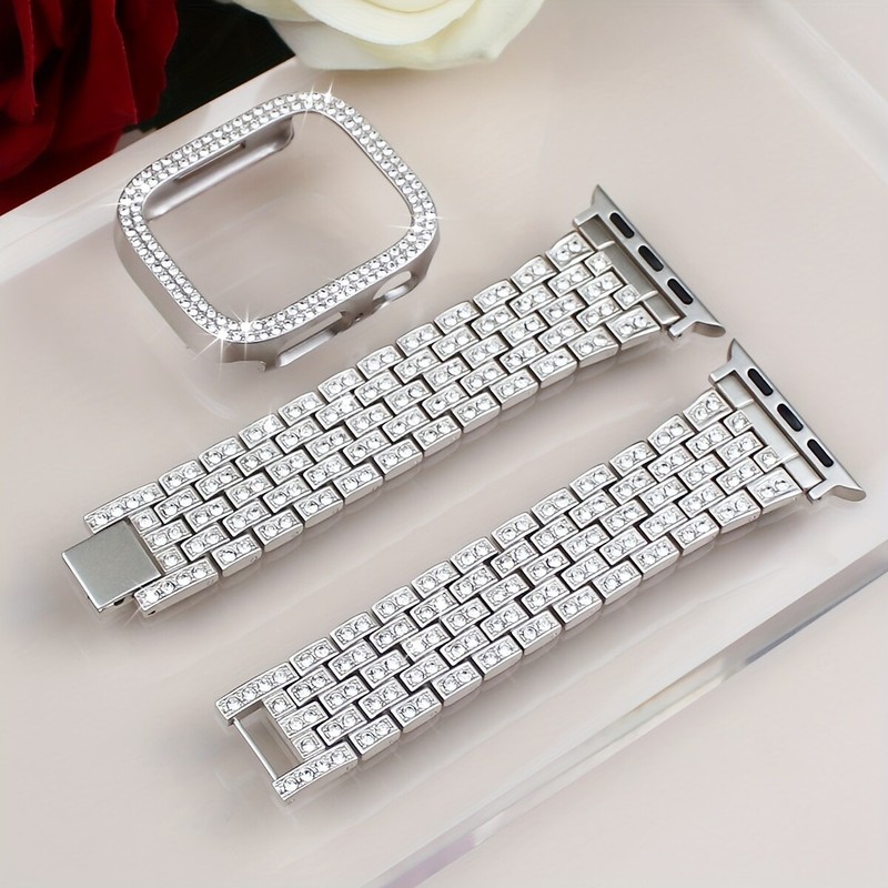 Shiny Rhinestone Strap+Protective Bumper For Apple watch Series 10 9 8 7 6 54321