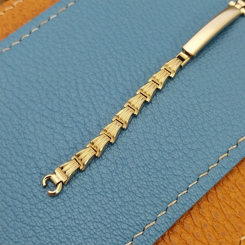 Gemex 12k Yellow Gold-Filled Ladies Cocktail NOS 1950s Vintage Watch Band gallery