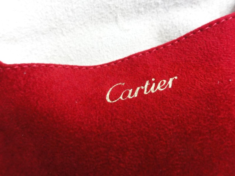 GENUINE CARTIER RED SUEDE WATCH / JEWELRY BRACELET TRAVEL POUCH W/ PILLOW gallery
