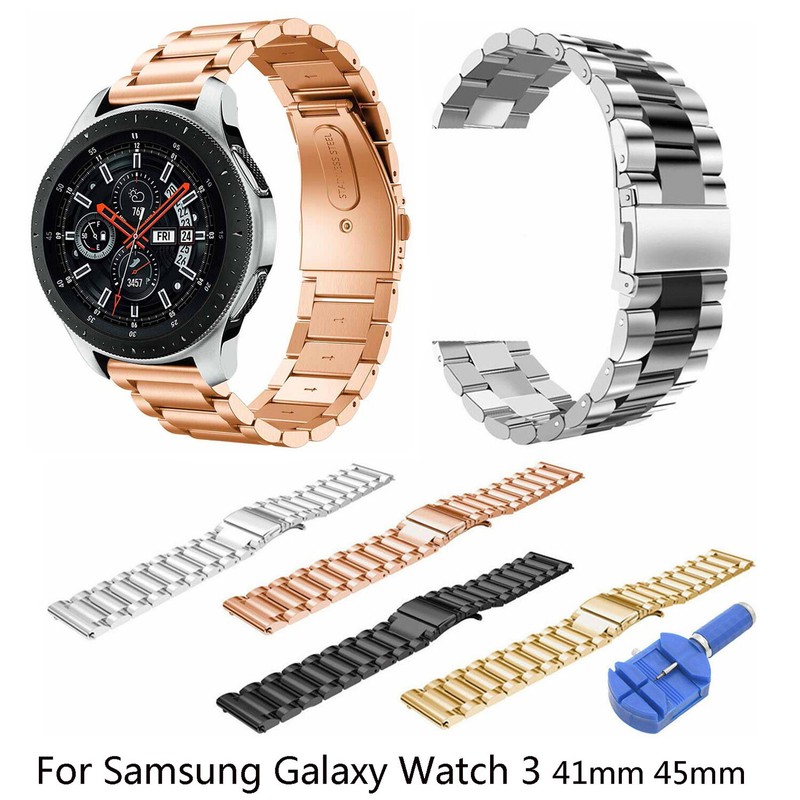 Solid Stainless Steel Bracelet Band for Samsung Galaxy Watch 3 45mm 41mm Strap