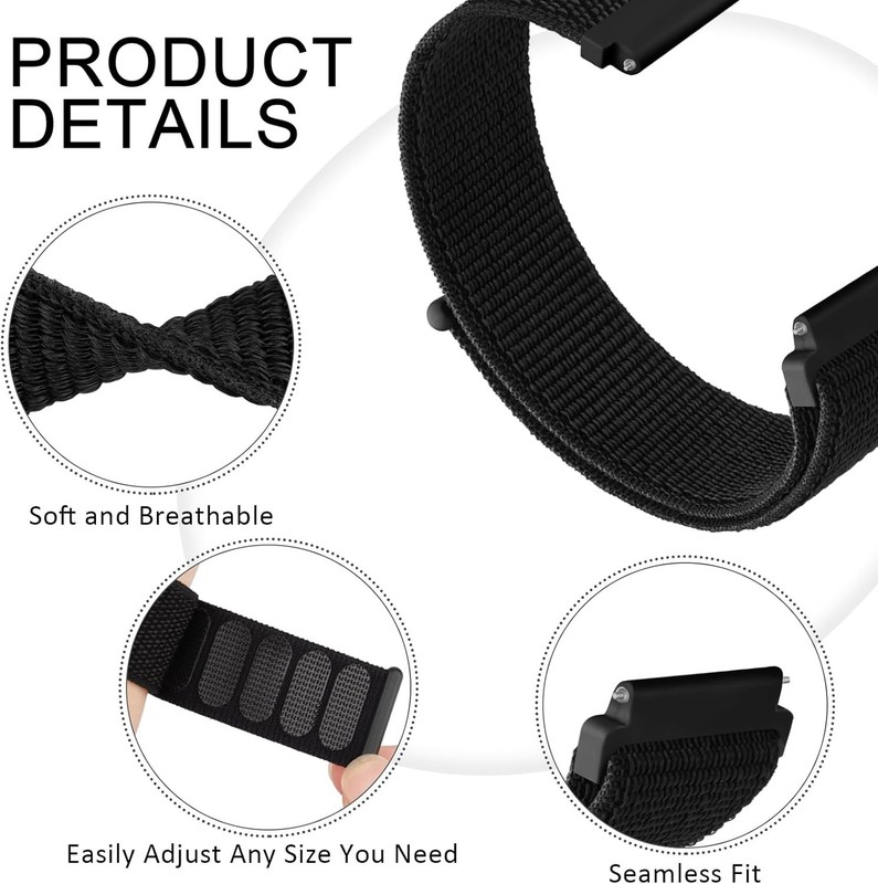 Quick Release Nylon Watch Band for Men and Women, Soft Fabric Nylon Adjustabl... gallery