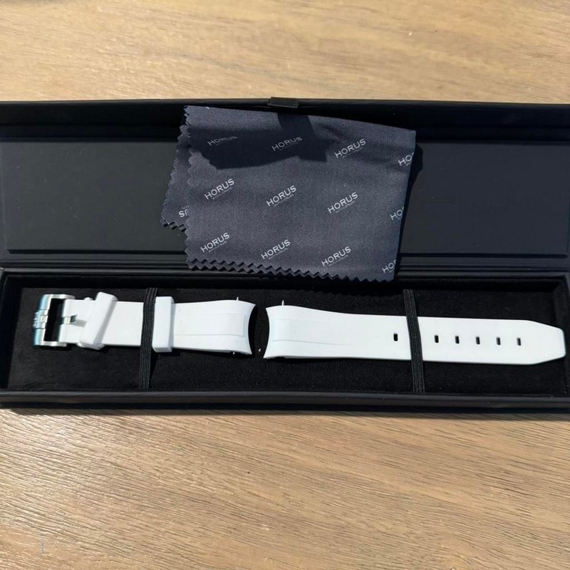 White Horus Silicone Watch Strap with Original Box & Cloth