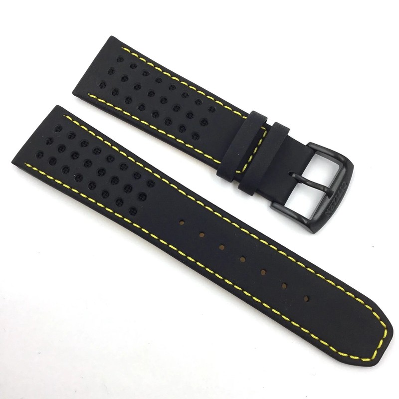Original Citizen Replacement 23mm Black Leather Yellow Stitching Strap 59-S52633