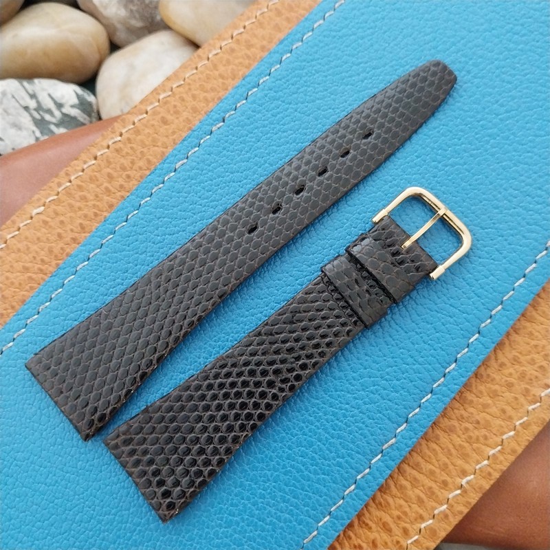 20mm Kalbe France Brown Lizard Unused nos 1970s Vintage Watch Band gallery