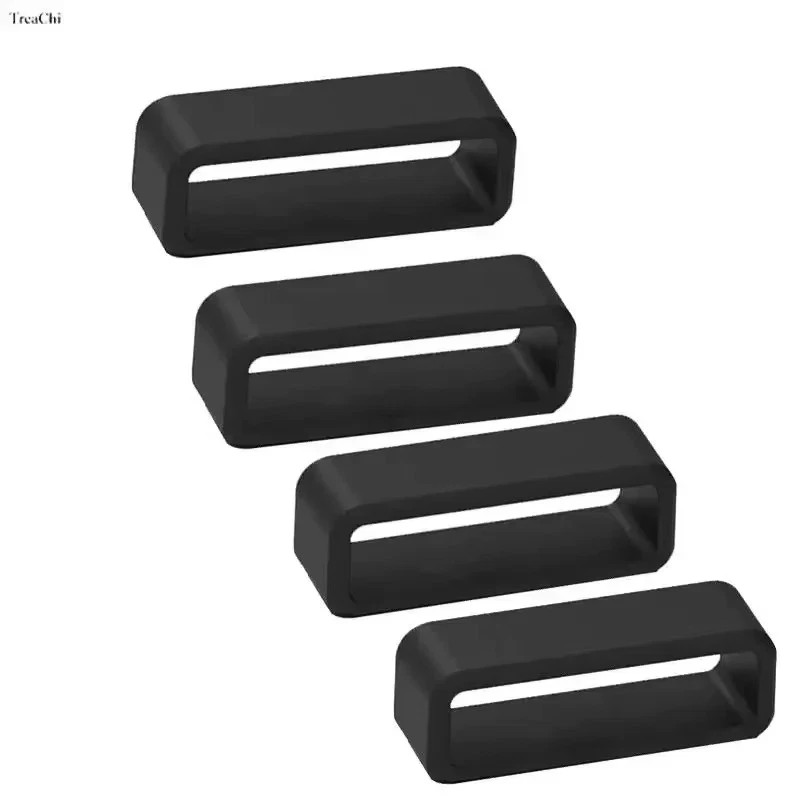 4-Pack Silicone Watch Strap Band Hoop Loop Retainer Buckle Holder Ring Keeper