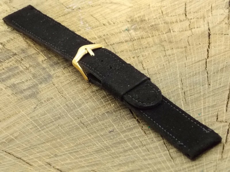 JB Champion Vintage 17.5mm French Suede w Gold Tone Buckle Watch Band NOS Unused gallery