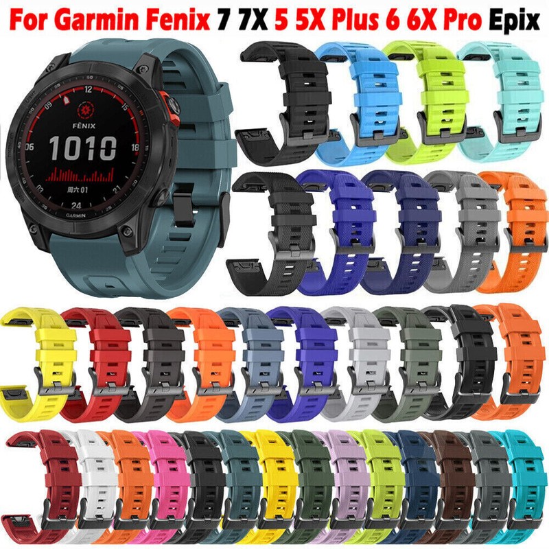 For Garmin Fenix 7S 7X 6 6S 6X Pro 5 5X 3HR Quick Fit Silicone Watch Band Strap gallery
