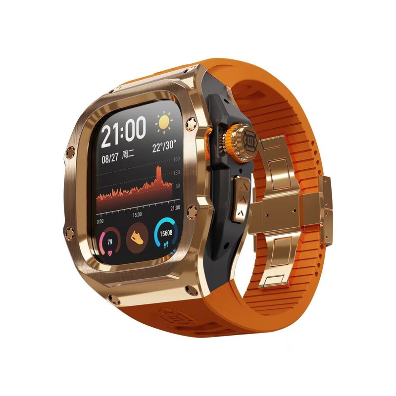 SHELLBOX Steel RM Bezel Mod Kit Case For Apple Watch Ultra 2 49mm +Silicone Band gallery