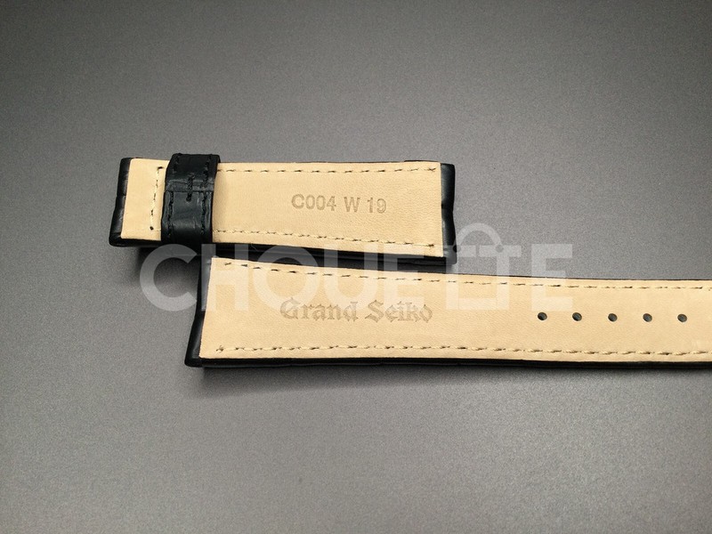 OEM Grand Seiko 19mm Black Crocodile Leather Strap Band for GS SBGX095 Quartz gallery