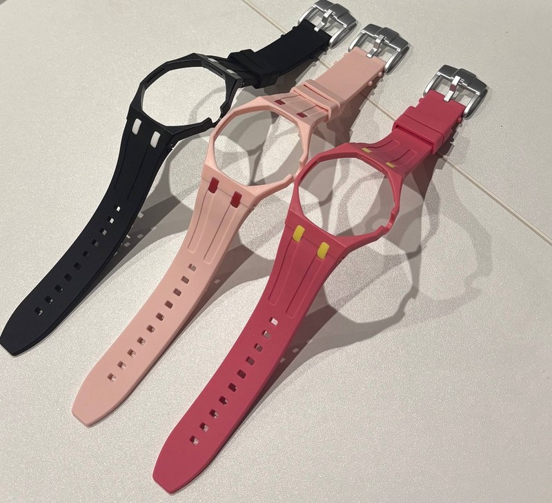 Premium Silicone Watch Band Case For Swatch – Oak Style Mod Strap 3 Colors