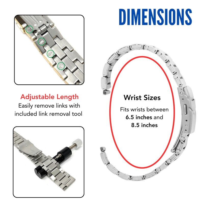 22mm Curved Steel Metal Watch Band Bracelet for Citizen Eco-Drive gallery