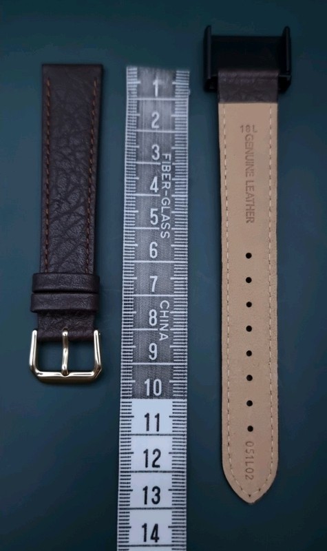 18mm CONDOR GENUINE CALF LEATHER CAMEL GRAIN XL BROWN WATCH STRAP GOLD BUCKLE gallery