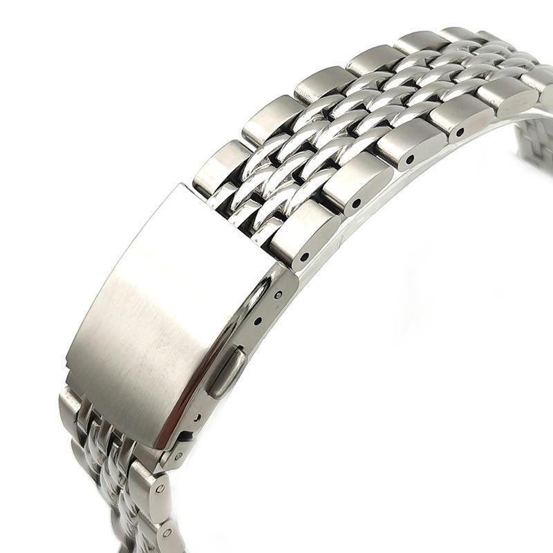 Solid Stainless Steel Watch Band Watch Straps Beads of Rice Bracelet 20 22mm gallery