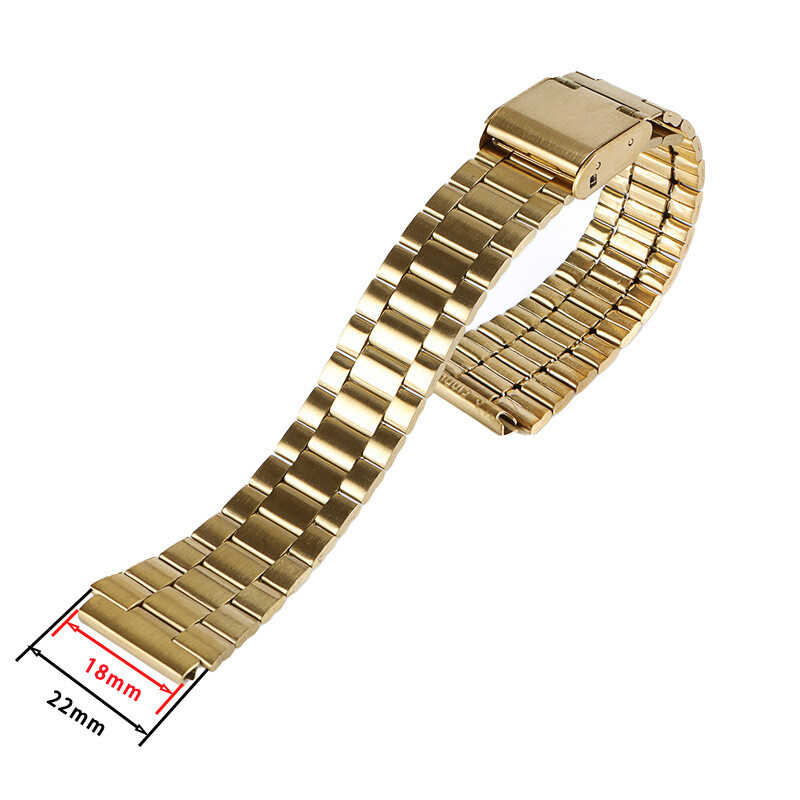 Fit Casio A158W/F91W/AE1200 Stainless Steel Watch Band 18mm Premium Metal Strap gallery