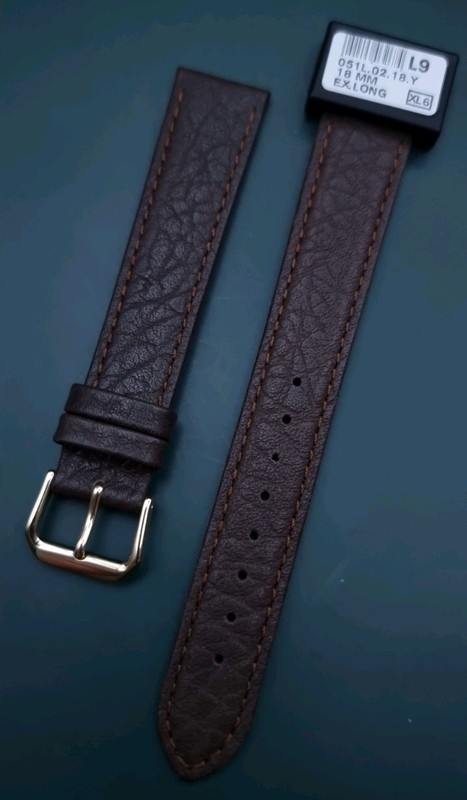 18mm CONDOR GENUINE CALF LEATHER CAMEL GRAIN XL BROWN WATCH STRAP GOLD BUCKLE