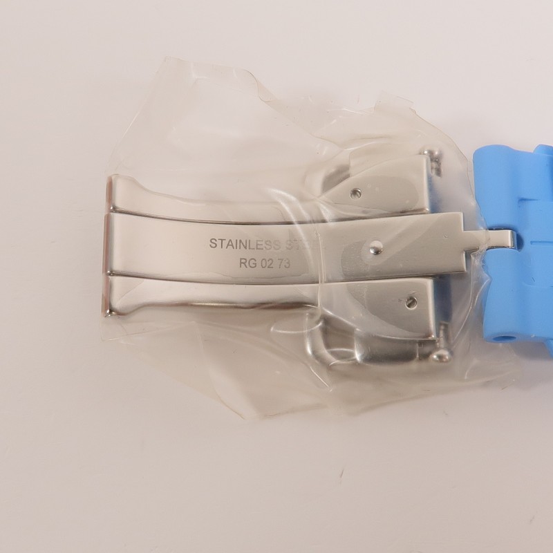 HERMES PHW Band Apple Watch Deployment Buckle Kilim 42cm Watch Strap Rubber Blue gallery
