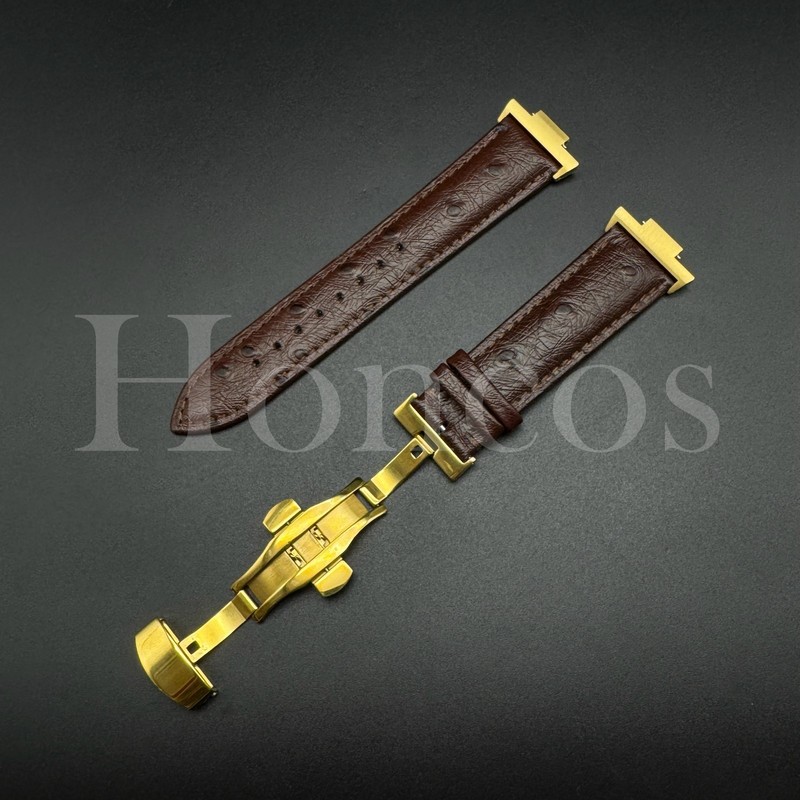 Genuine Leather Ostrich Watch Strap Band Fits for Tissot PRX Clasp + Adapter BN gallery